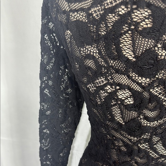 Anne Fontaine Black Lace Long Sleeve Blouse Size 40 / US 6-8 - Picture 11 of 13